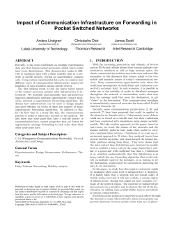 Impact of Communication Infrastructure on Forwarding in Pocket
