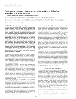 Systematic changes in gene expression patterns following adaptive
