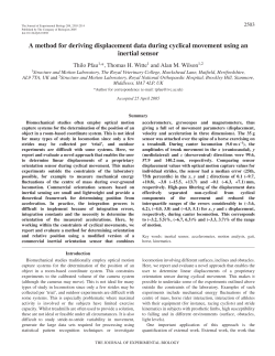 A method for deriving displacement data during cyclical movement