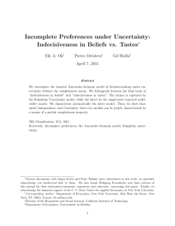Incomplete Preferences under Uncertainty