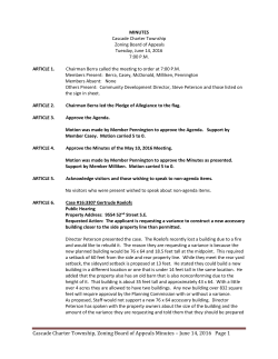 June 14, 2016 Zoning Board of Appeals minutes