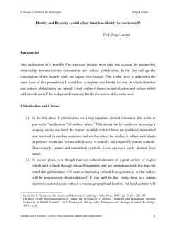 Identity and Diversity : could a panamerican identity be constructed