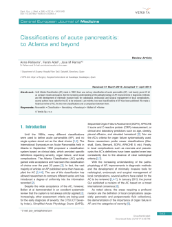Classifications of acute pancreatitis: to Atlanta and beyond