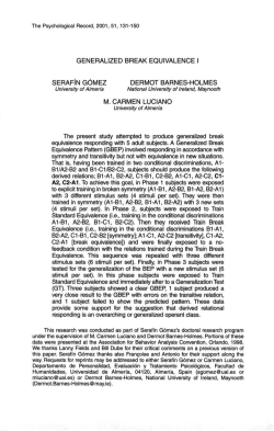 generalized break equivalence i