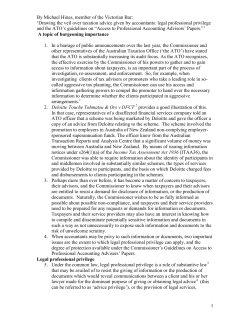Drawing the Veil Over Taxation Advice Given by Accountants