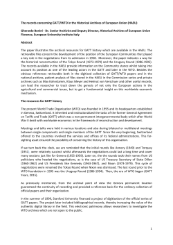 The Community records on the GATT negotiations