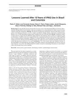 Lessons Learned After 10 Years of IPAQ Use in Brazil - Rafa-Pana