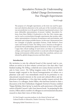 Speculative Fictions for Understanding Global Change Environments