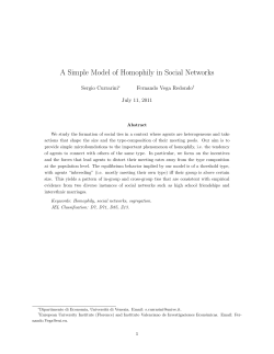 A Simple Model of Homophily in Social Networks