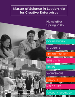 Spring 2016 - Northwestern University School of Communication