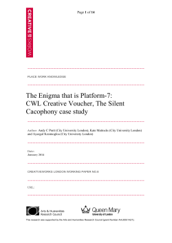 The Enigma that is Platform-7: CWL Creative Voucher, The Silent