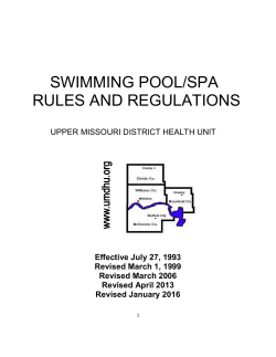 swimming pool/spa rules and regulations