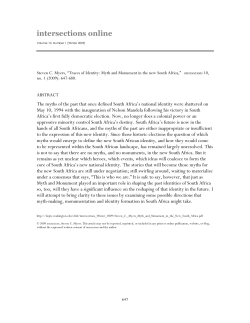 Traces of Identity: Myth and Monument in the new South Africa