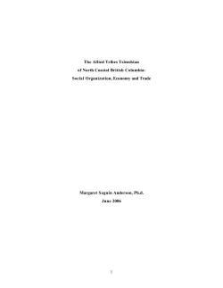 1 The Allied Tribes Tsimshian of North Coastal British Columbia