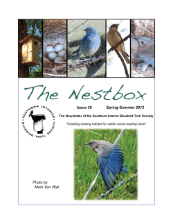 Spring-Summer 2013 - Southern Interior Bluebird Trail Society