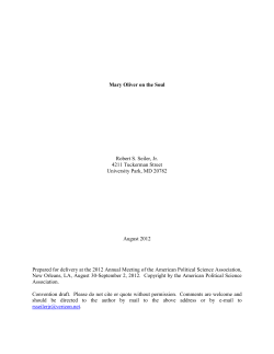 Mary Oliver on the Soul - LSU WordPress sites