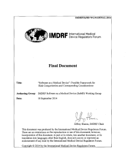 Possible Framework for Risk Categorization and Corresponding