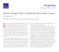 Russian Foreign Policy in Historical and Current Context