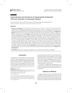 Hyponatremia and Syndrome of Inappropriate Antidiuretic Hormone
