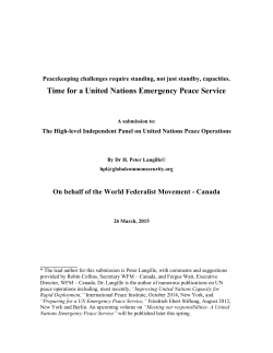 Time for a United Nations Emergency Peace Service