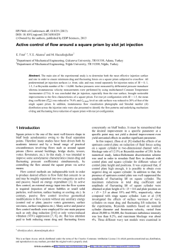 Active control of flow around a square prism by slot
