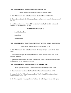 THE ROAD TRAFFIC (STADIUM ROADS) ORDER, 1968 (Made by