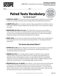 Paired Texts Vocabulary