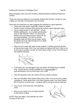 Dealing with Osmosis in Fibreglass Pools
