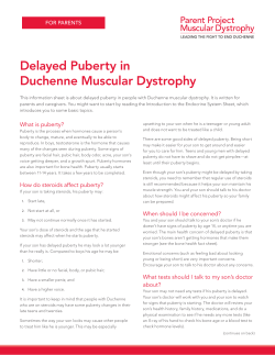 Delayed Puberty Parent.indd - Parent Project Muscular Dystrophy