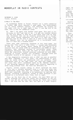Wordplay in Radio Contests - Digital Commons @ Butler University