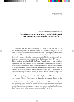 Neoclassicism in the Concept of Michał Spisak (on the example of