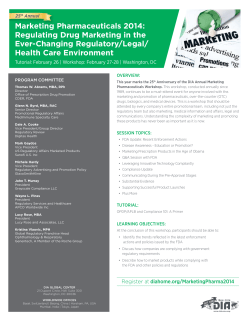 Marketing Pharmaceuticals 2014