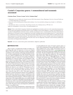 Cassini`s Compositae genera: A nomenclatural and taxonomic