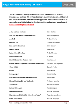King`s House School Reading List Year 4