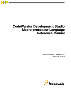 CodeWarrior Development Studio Macro-processor Language