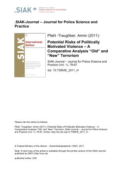 A Comparative Analysis “Old” and “New” Terrorism