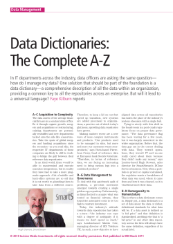 Data Dictionaries: The Complete AZ