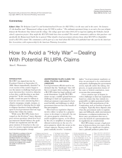 How to Avoid a &ldquo;Holy War&rdquo;&mdash;Dealing With Potential