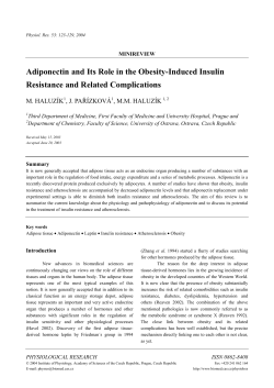 Adiponectin and Its Role in the Obesity-Induced