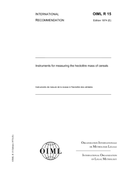 OIML R 15 (E), Edition 1974