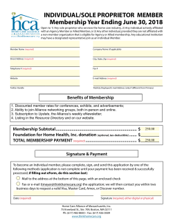 INDIVIDUAL/SOLE PROPRIETOR MEMBER Membership Year