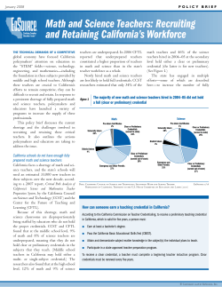 Math and Science Teachers: Recruiting and Retaining