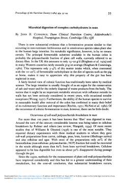 Microbial Digestion of Complex Carbohydrates in Man