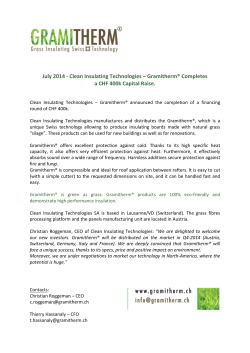 July 2014 -‐ Clean Insulating Technologies