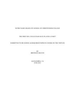 THE FIRST SIN - Christendom Graduate School