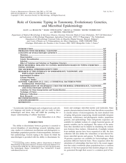 Role of Genomic Typing in Taxonomy, Evolutionary Genetics, and