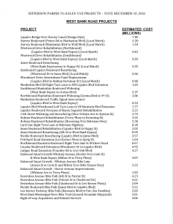 Jefferson Parish Road and Sewer Projects