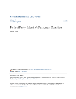 Perils of Parity: Palestine`s Permanent Transition
