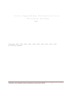 proto-Sapoteko and proto-Sapotekan reconstructions