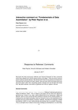 Interactive comment on &ldquo;Fundamentals of Data Assimilation&rdquo; by